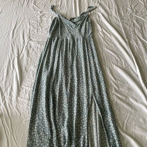 Long Slit Cowneck Dress